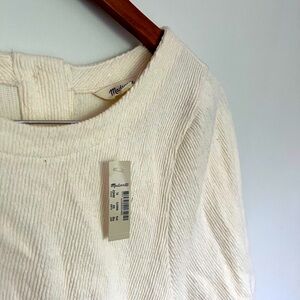 Madewell Ottoman Jacquard Button-Back Top